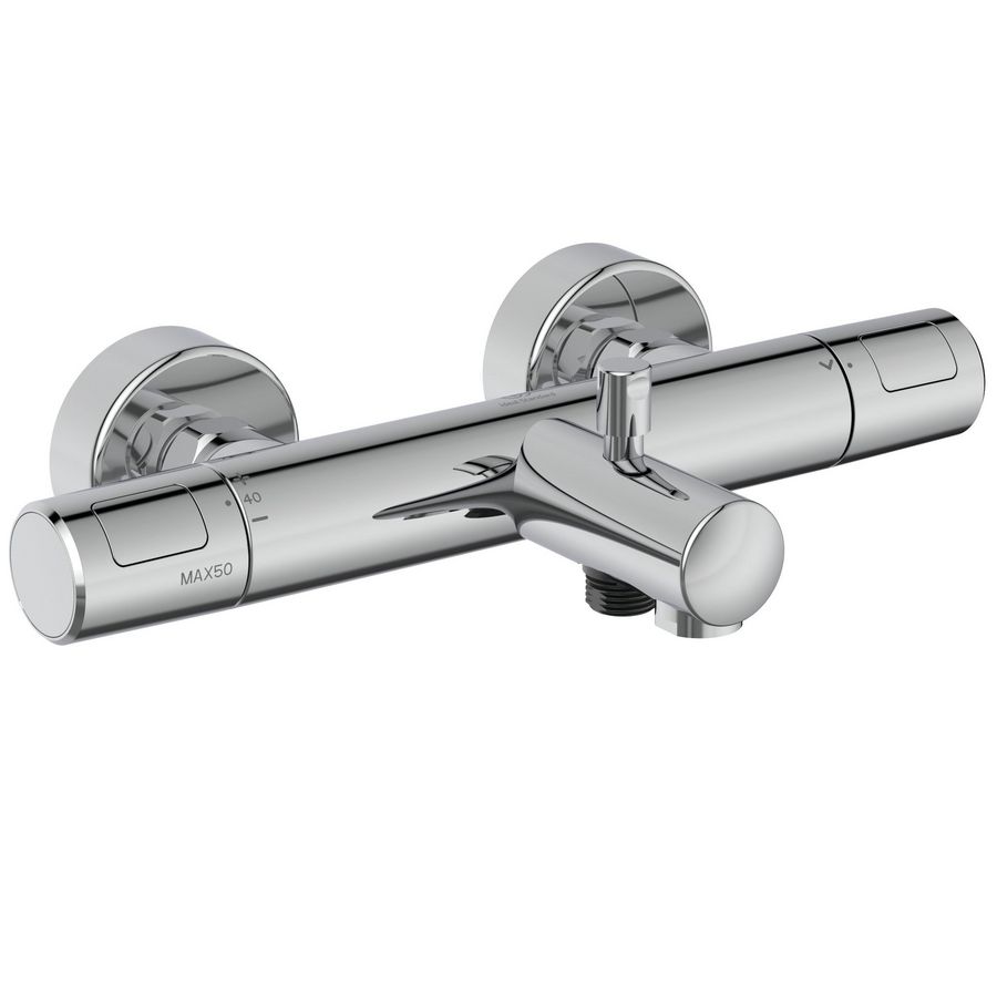 Badthermostaat met omstel CERATHERM T25 precitherm+ chroom cool body 150mm incl. S-koppeling