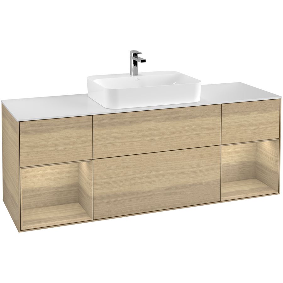 Wastafelonderkast Finion 1600x603x501mm Oak Veneer G451PCPC