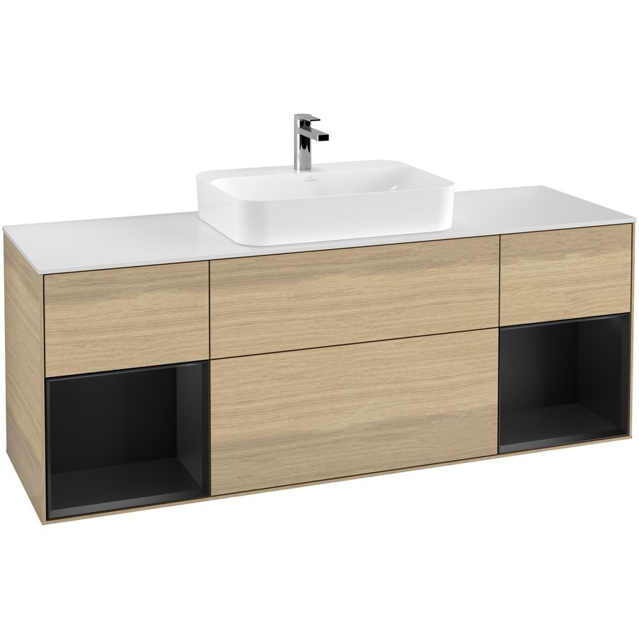 Wastafelonderkast Finion 1600x603x501mm Oak Veneer G451PDPC