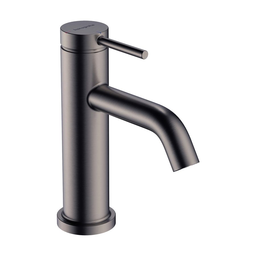 Tecturis S 1-hendel wastafelkraan 80 CoolStart EcoSmart+ met pop-up afvoer Brushed Black Chrome