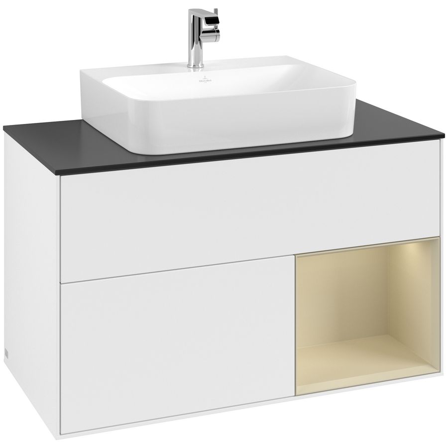 Wastafelonderkast Finion 1000x603x501mm White Matt Lacquer F122HJMT