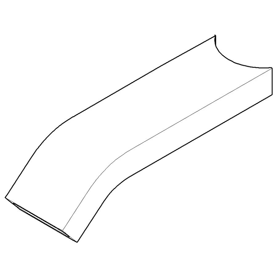 Uitloop 121x34x38mm chr gebors.