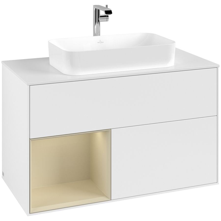 Wastafelonderkast Finion 1000x603x501mm White Matt Lacquer F241HJMT