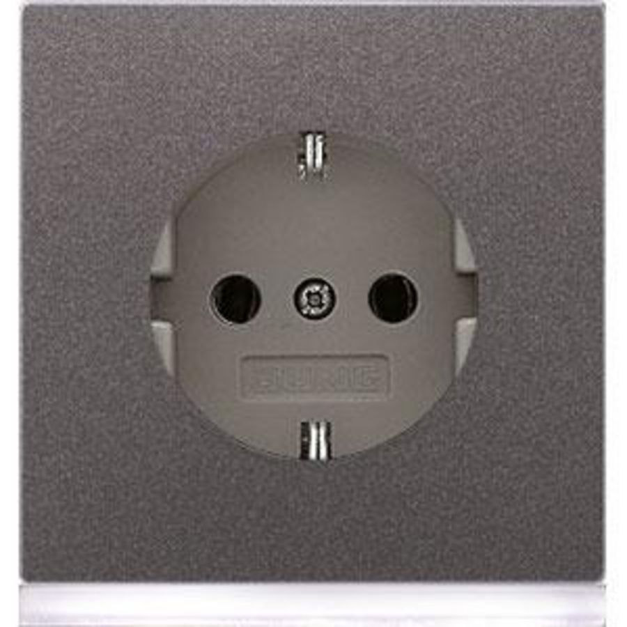 Wandcontactdoos antraciet met R/A ki.beveil.& LED LS