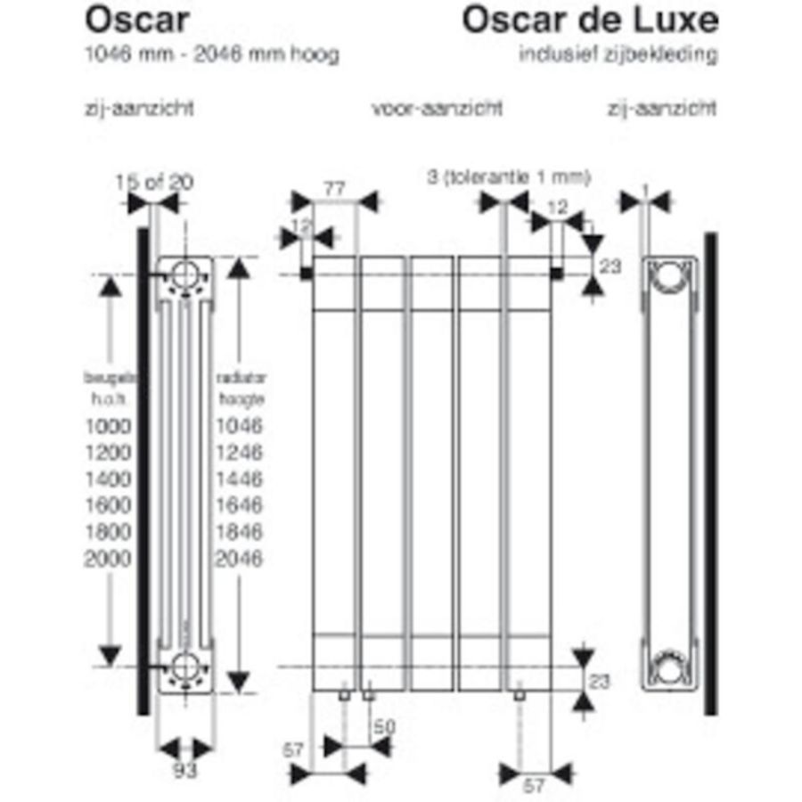 Oscar de Luxe 1800/8 1846x664 2400w RAL9010