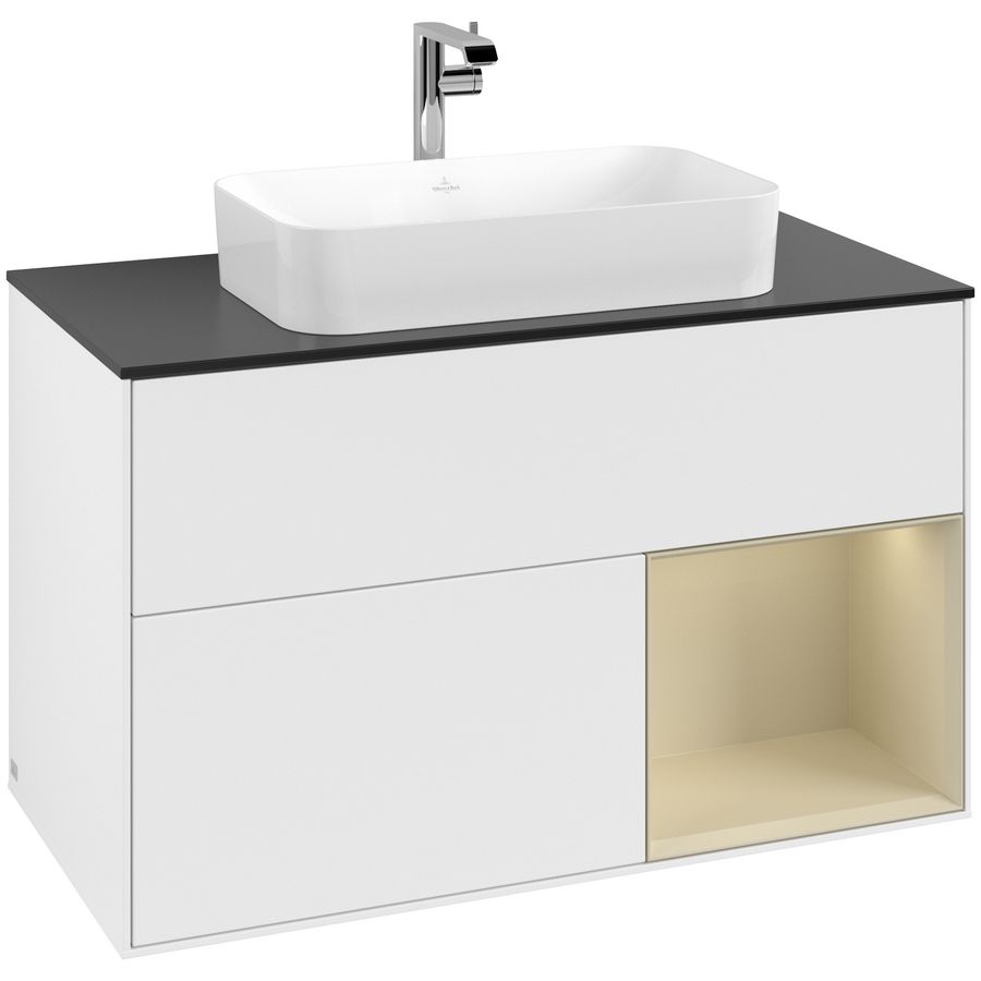 Wastafelonderkast Finion 1000x603x501mm White Matt Lacquer F252HJMT
