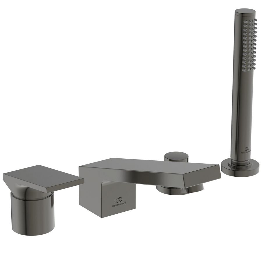 Badmengkraan 4-gats badrand m. uitloop magnetic grey Extra