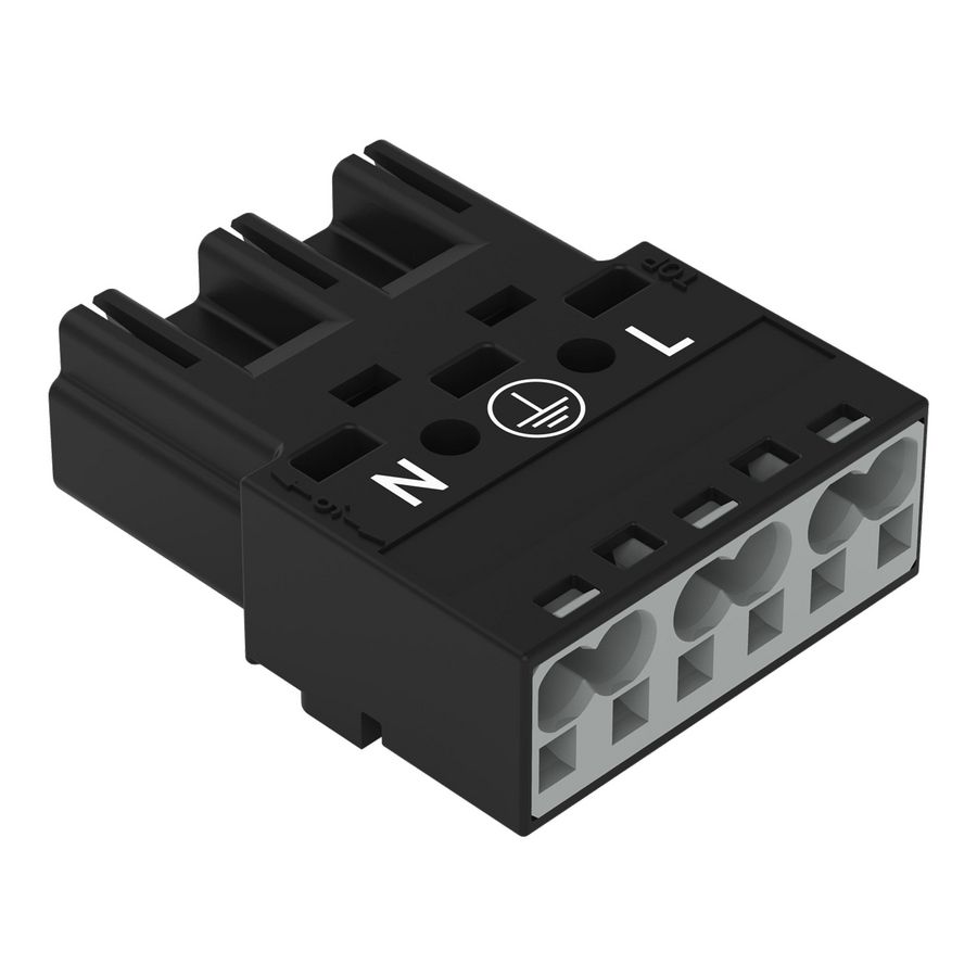 Male 3-polig Cod. A zwart 770-213