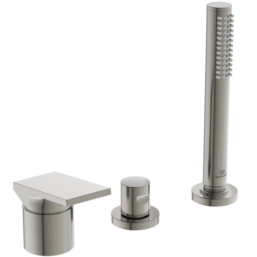 Badmengkraan 3-gats badrand z. uitloop silver storm (rvs-look) Extra