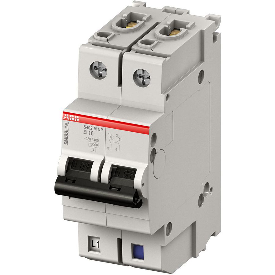 Installatieautomaat 1-polig + NP B-karakteristiek 16A 10kA