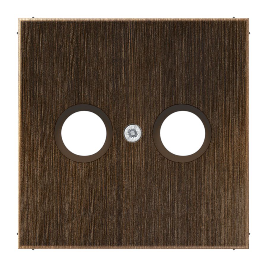 Afdekking TV-FM LS messing antiek