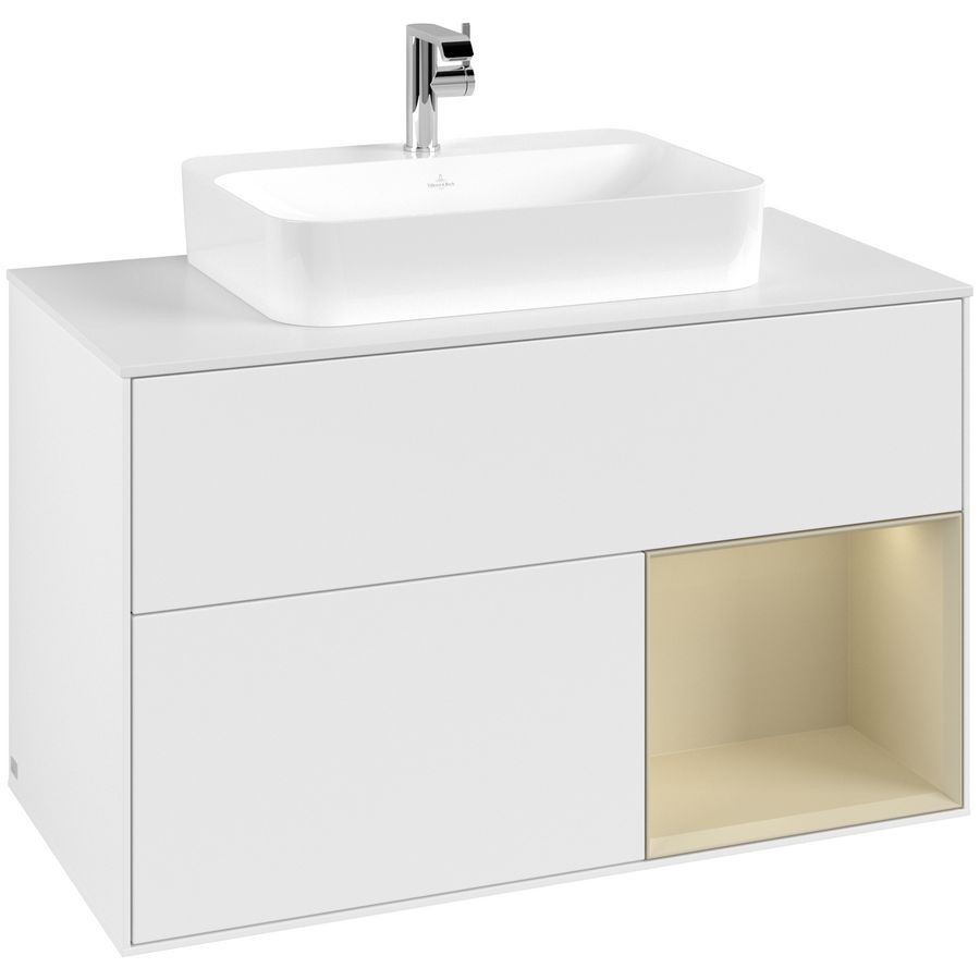 Wastafelonderkast Finion 1000x603x501mm White Matt Lacquer F371HJMT
