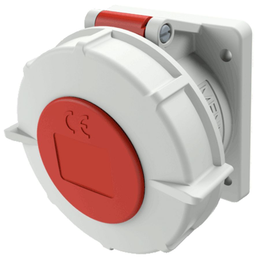 Inbouwwandcontactdoos 32A 4-polig  6H 400V IP67 TwinCONTACT