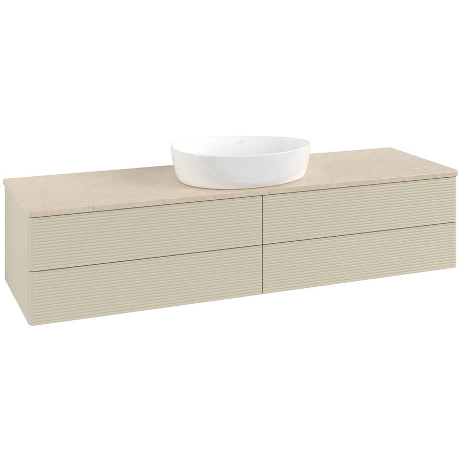 Wastafelonderkast Antao 1600x360x500mm S.Grey Matt Lacquer K25113HJ