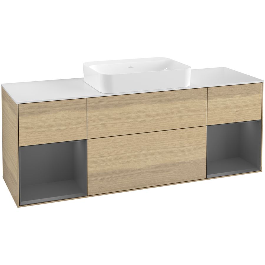 Wastafelonderkast Finion 1600x603x501mm Oak Veneer G741GKPC