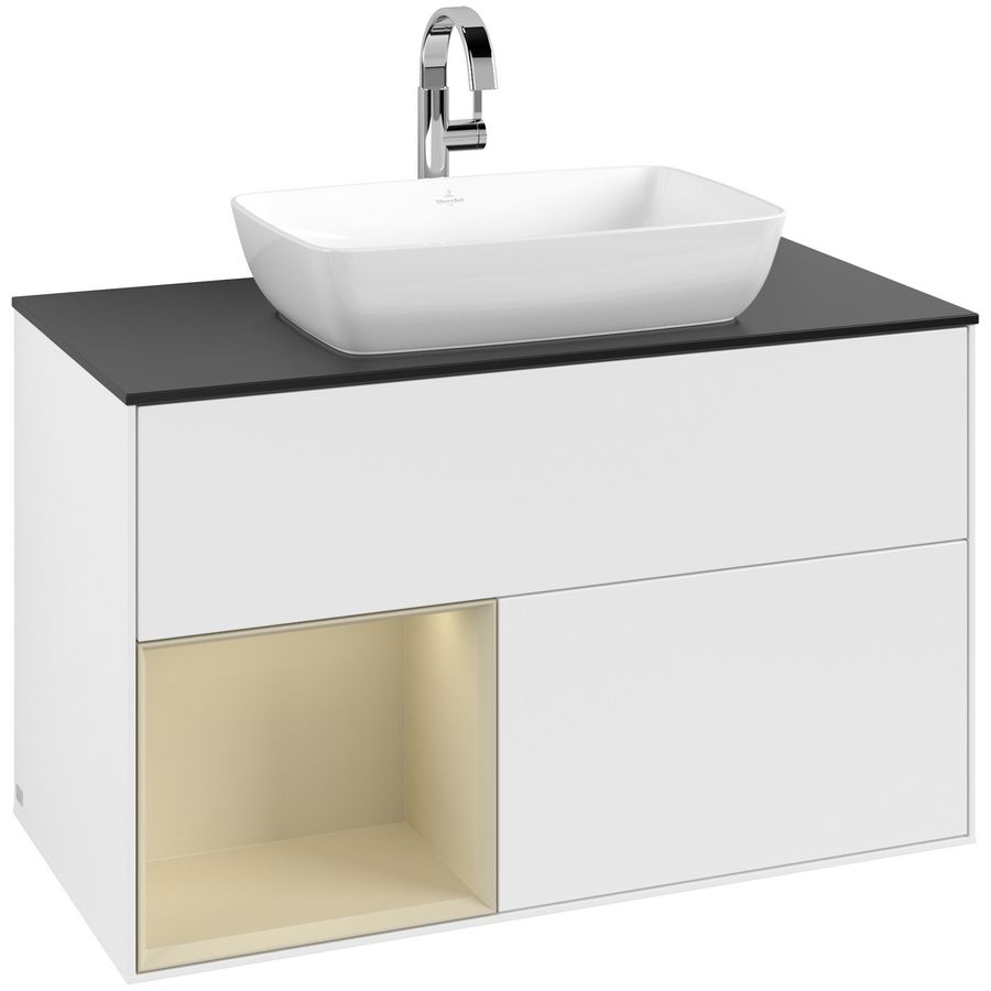 Wastafelonderkast Finion 1000x603x501mm White Matt Lacquer F772HJMT