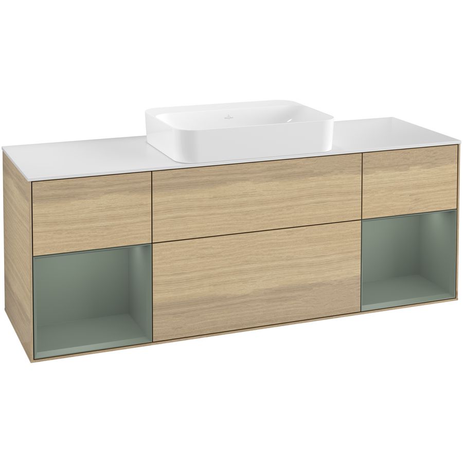 Wastafelonderkast Finion 1600x603x501mm Oak Veneer G741GMPC