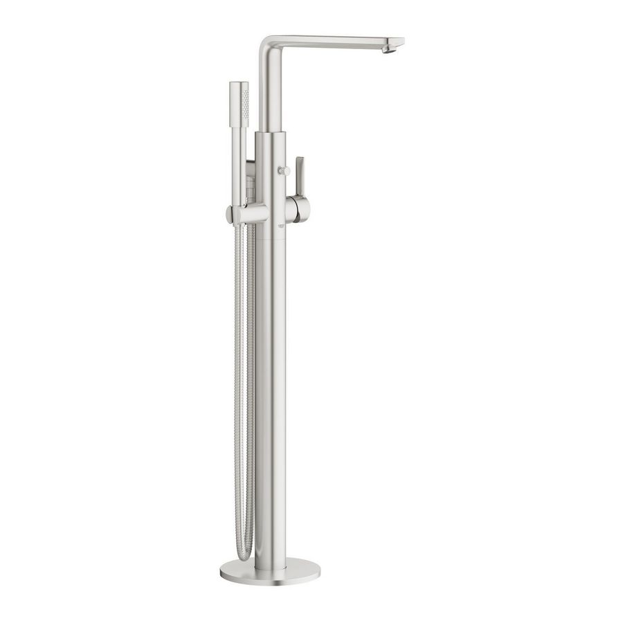 Lineare afbouwdeel vrijstaand badmengkraan supersteel (rvs look)