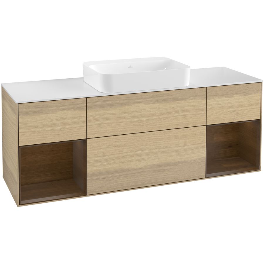 Wastafelonderkast Finion 1600x603x501mm Oak Veneer G741GNPC