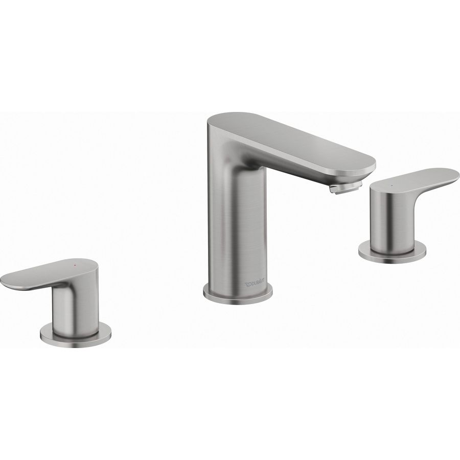 Wave 3-gats wastafelkraan rvs geborsteld sprong 129mm