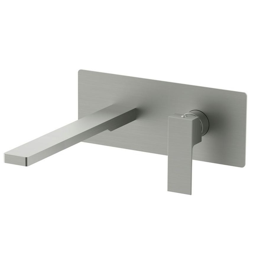 Inbouw wastafelkraan ELLE+uitloop 240mm rechthoekige muurplaat EL106ST