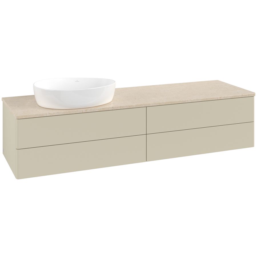 Wastafelonderkast Antao 1600x360x500mm S.Grey Matt Lacquer K26013HJ