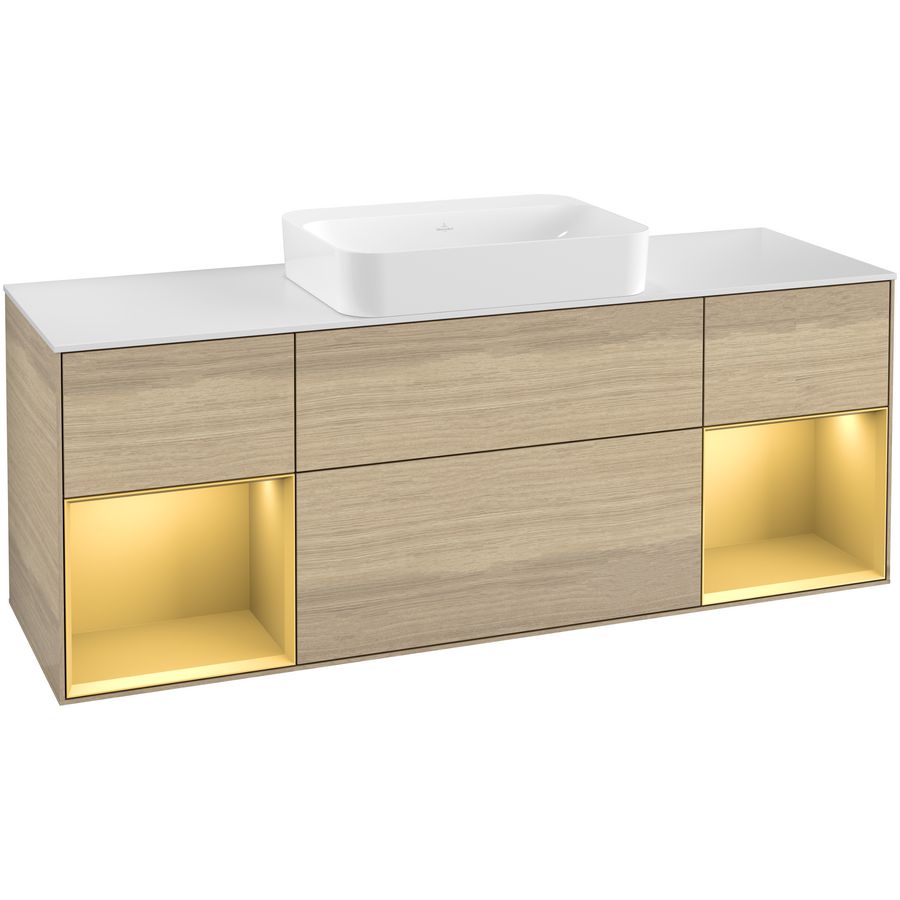Wastafelonderkast Finion 1600x603x501mm Oak Veneer G741HFPC