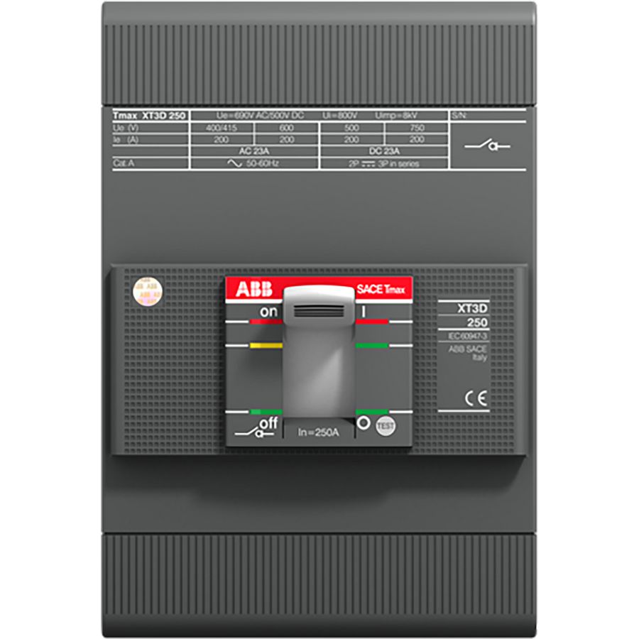 Vermogensschakelaar Tmax XT3D 250 3P vooraansluiting 250A