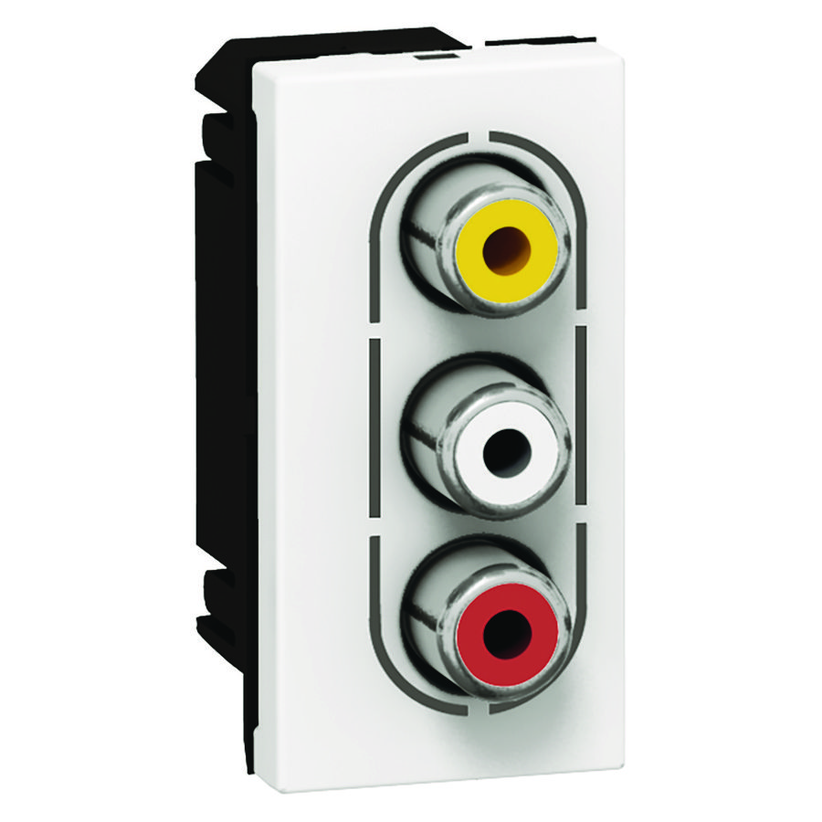 Aansluiting RCA video 3-voudig female 1 module Mosaic