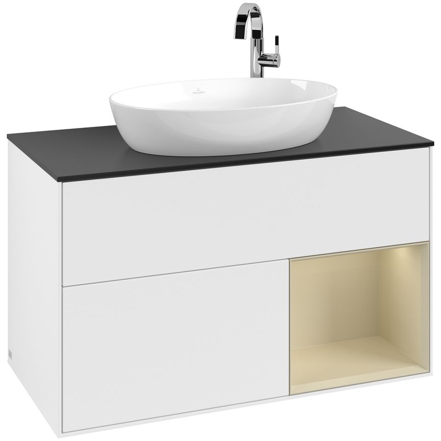 Wastafelonderkast Finion 1000x603x501mm White Matt Lacquer F902HJMT