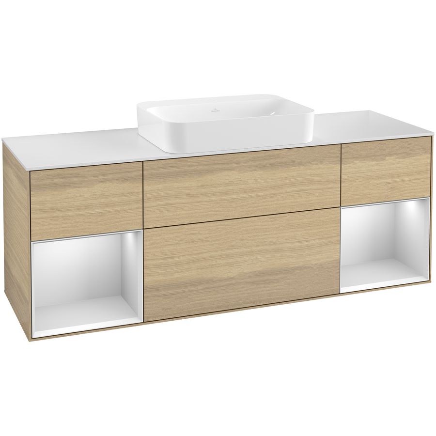 Wastafelonderkast Finion 1600x603x501mm Oak Veneer G741MTPC