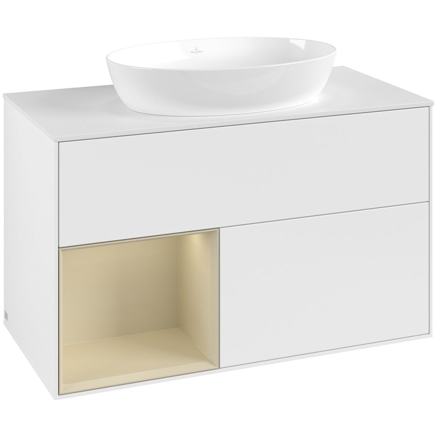 Wastafelonderkast Finion 1000x603x501mm White Matt Lacquer FA11HJMT