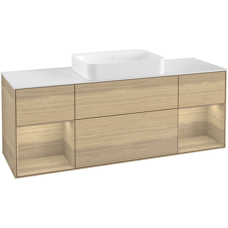 Wastafelonderkast Finion 1600x603x501mm Oak Veneer G741PCPC