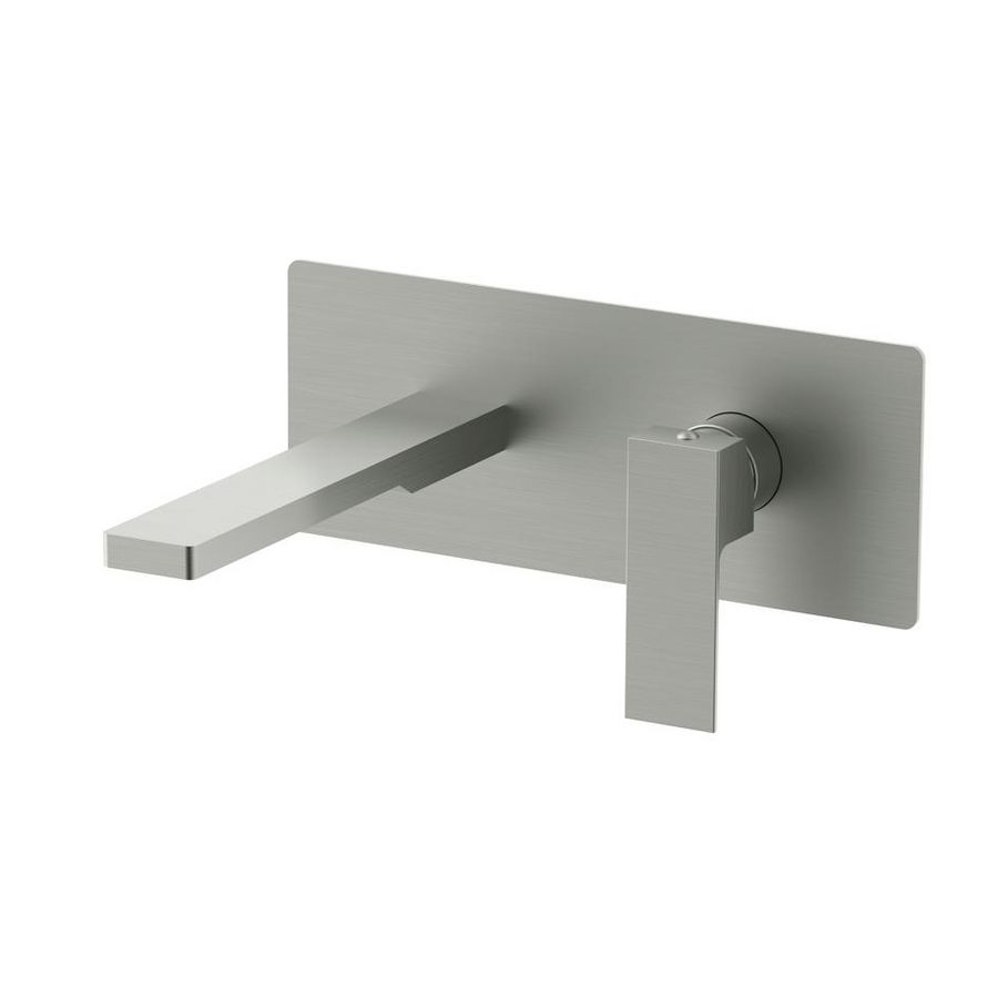 Inbouw wastafelkraan ELLE+uitloop 150mm rechthoekige muurplaat EL104ST