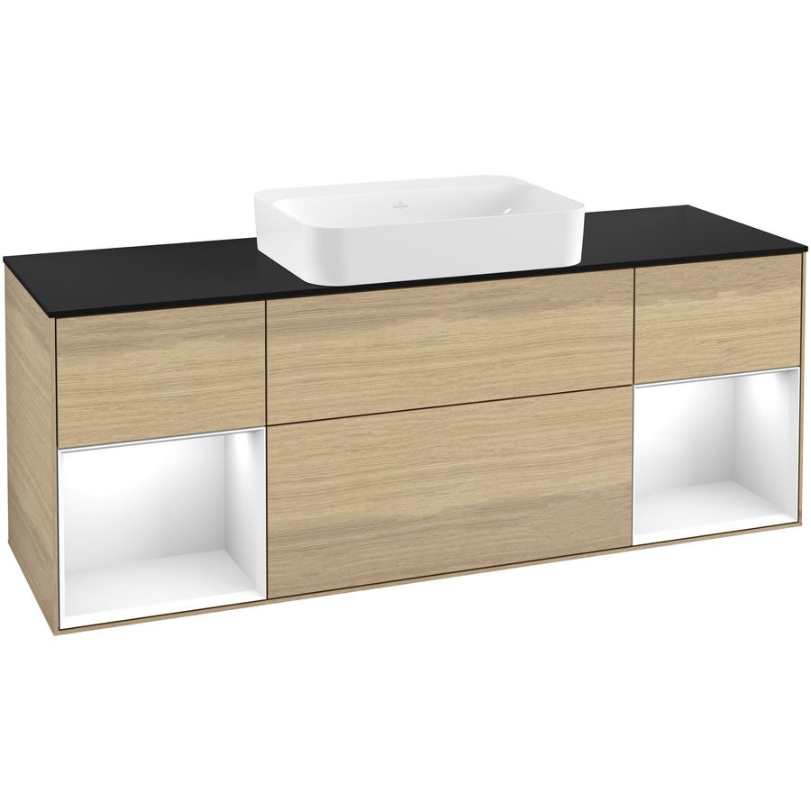 Wastafelonderkast Finion 1600x603x501mm Oak Veneer G742GFPC