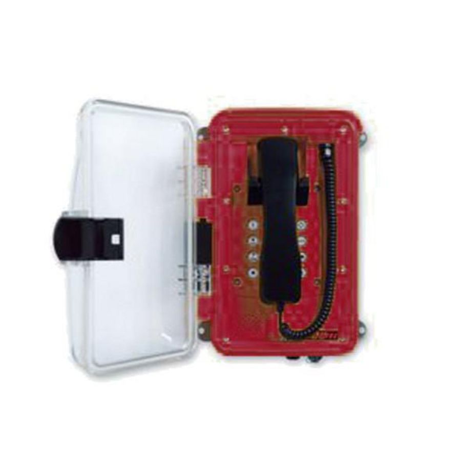 WEERBESTENDIGE TELEFOON INDUTEL UL ROOD KUNSTSTOF BEHUIZING