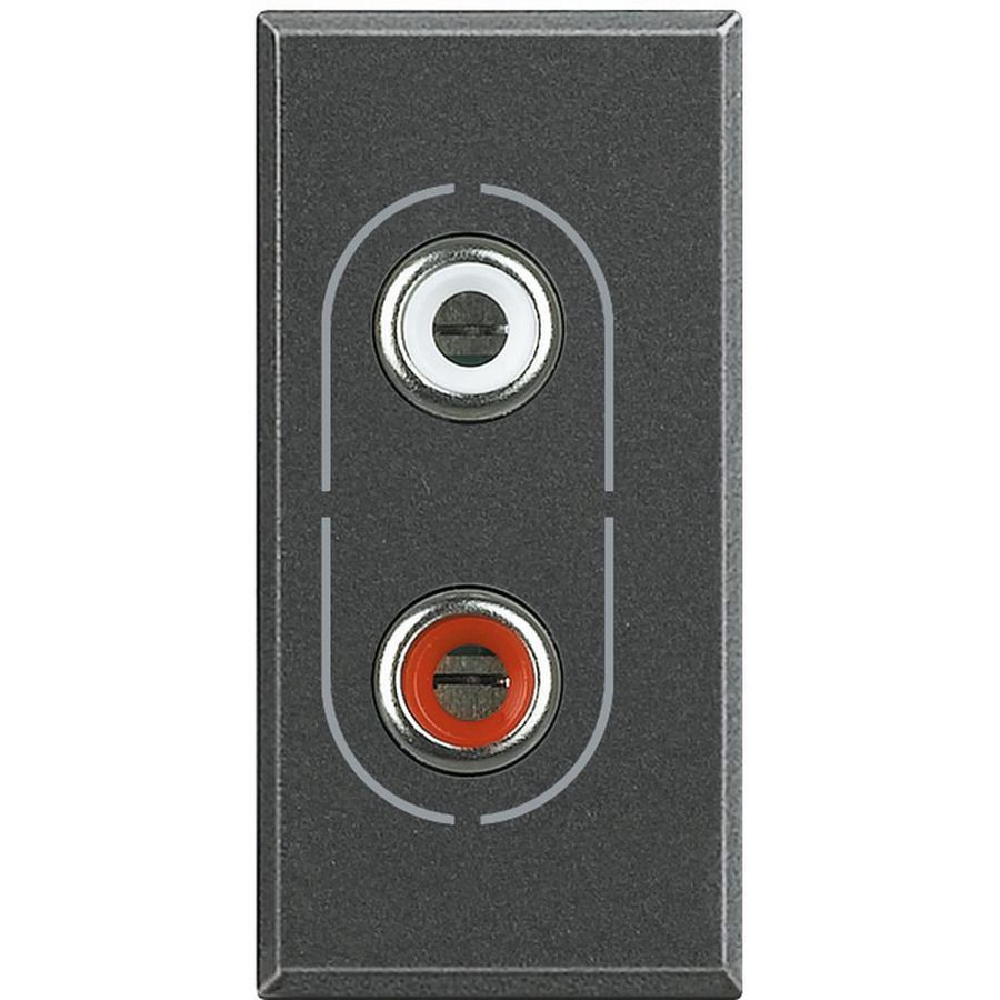 Wandcontactdoos RCA 2V 1 module Axolute Antraciet