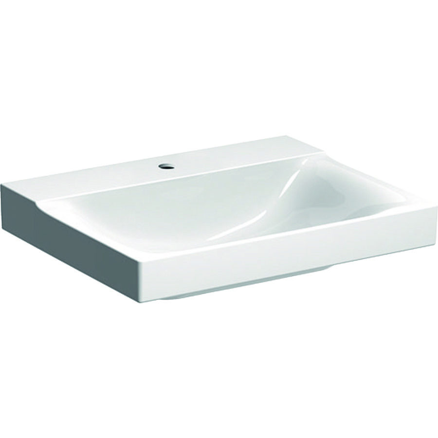 Xeno2 wastafel 60x48cm met kraangat zonder overloop wit Keratect