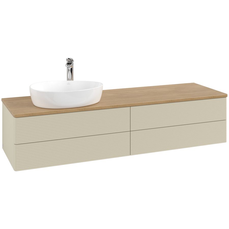 Wastafelonderkast Antao 1600x360x500mm S.Grey Matt Lacquer K26151HJ