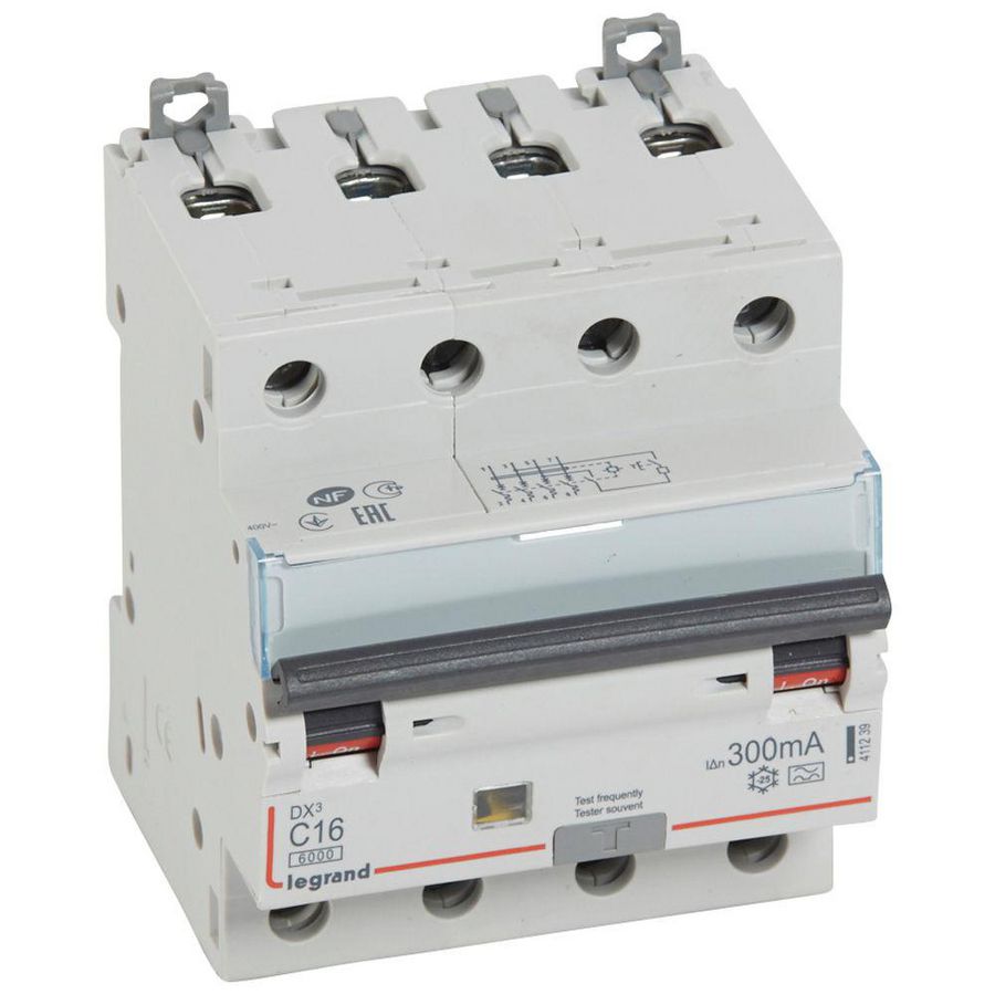 Aardlekautomaat DX3 4-polig C16A 6000A 300mA