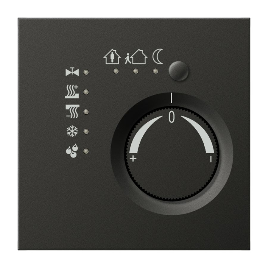 Ruimtethermostaat + 4 bin antraciet KNX