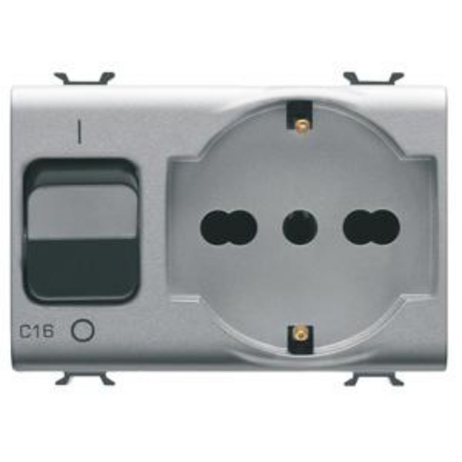 VERGRENDELDE GESCHAKELDE CONTACTDOOS-2P+A 16 A P40-MET C