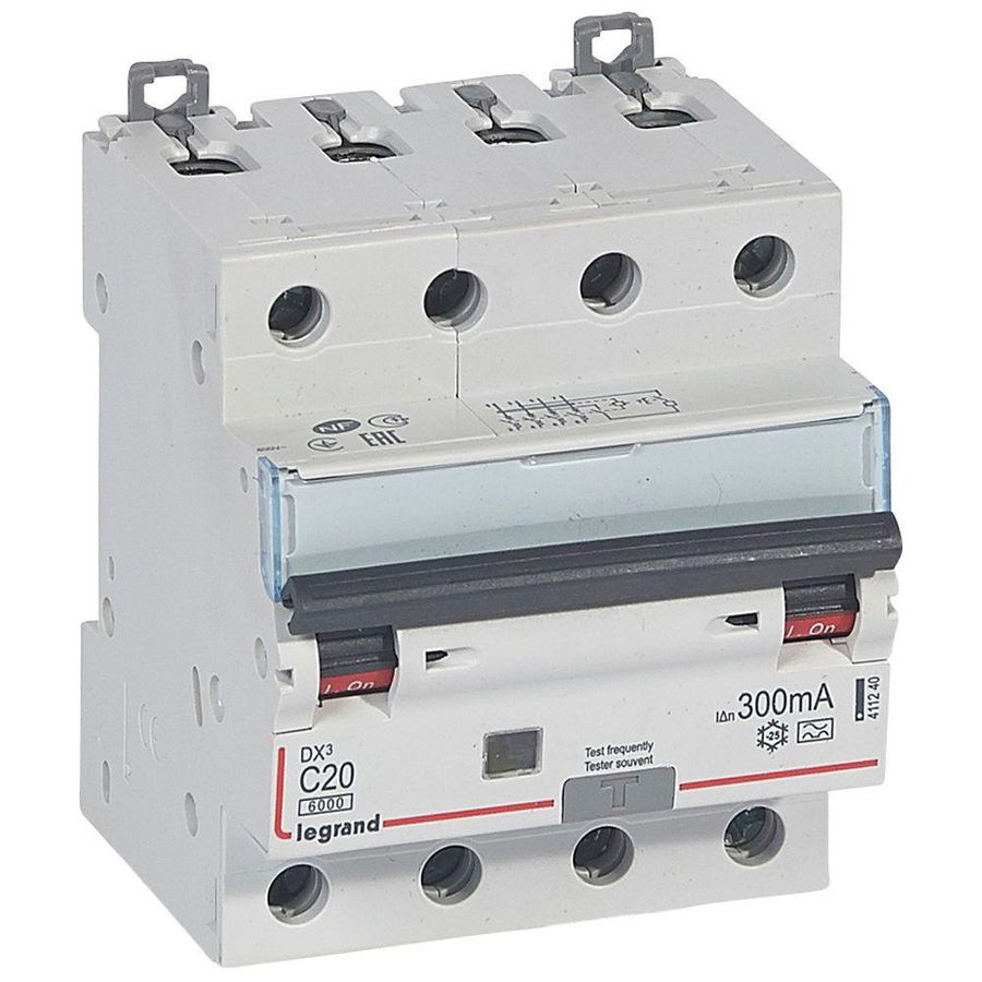 Aardlekautomaat DX3 4-polig C20A 6000A 300mA