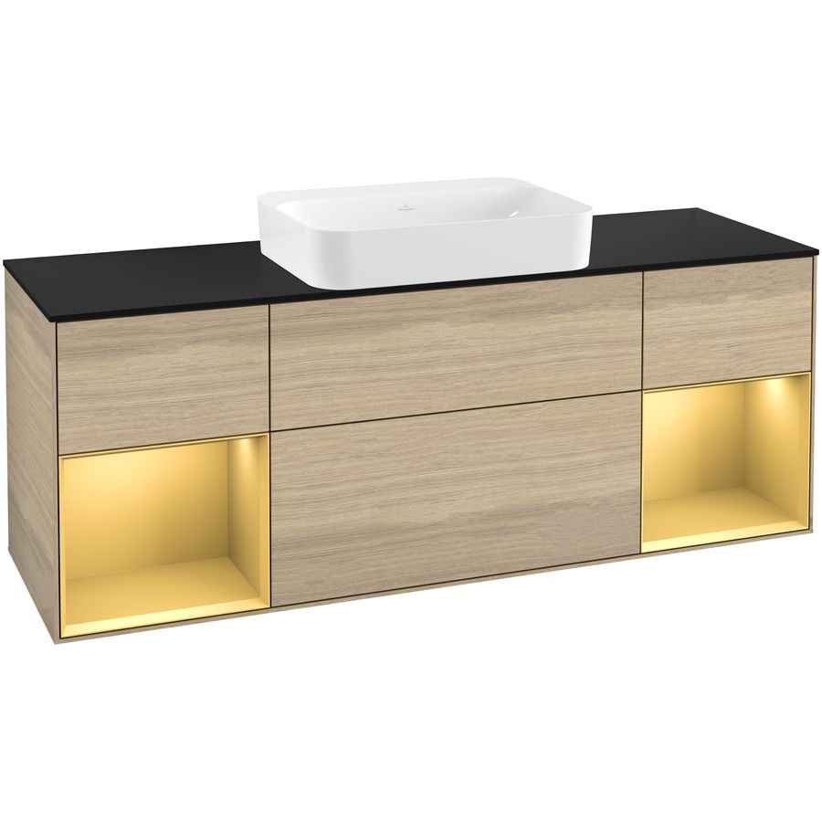 Wastafelonderkast Finion 1600x603x501mm Oak Veneer G742HFPC