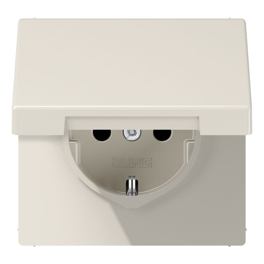 Wandcontactdoos LS990 wit slagvast m.R/A klapdeksel