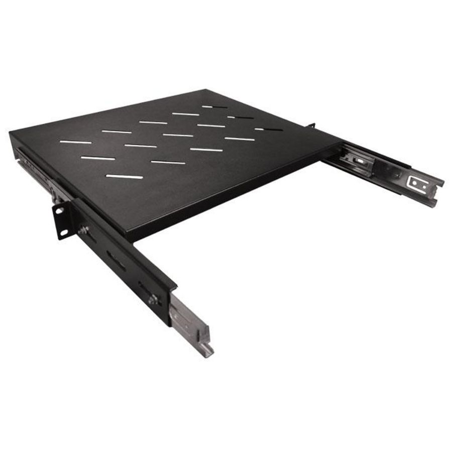 Plank 19 inch montage uittrekbaar 1HE geperforeerd