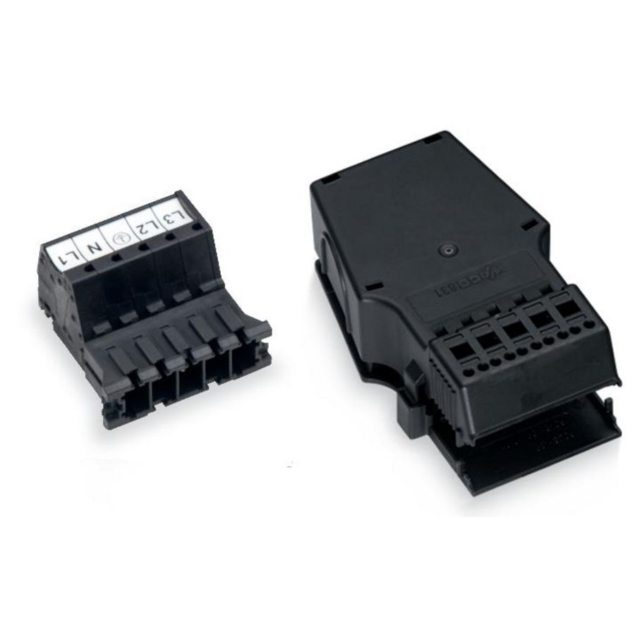 Male trekontlastingsbeh. 5-pol.zwart 831-3205/1020-004 VVE=5