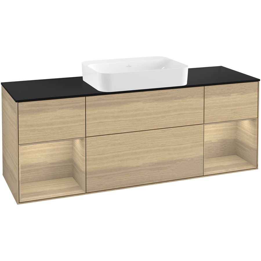 Wastafelonderkast Finion 1600x603x501mm Oak Veneer G742PCPC