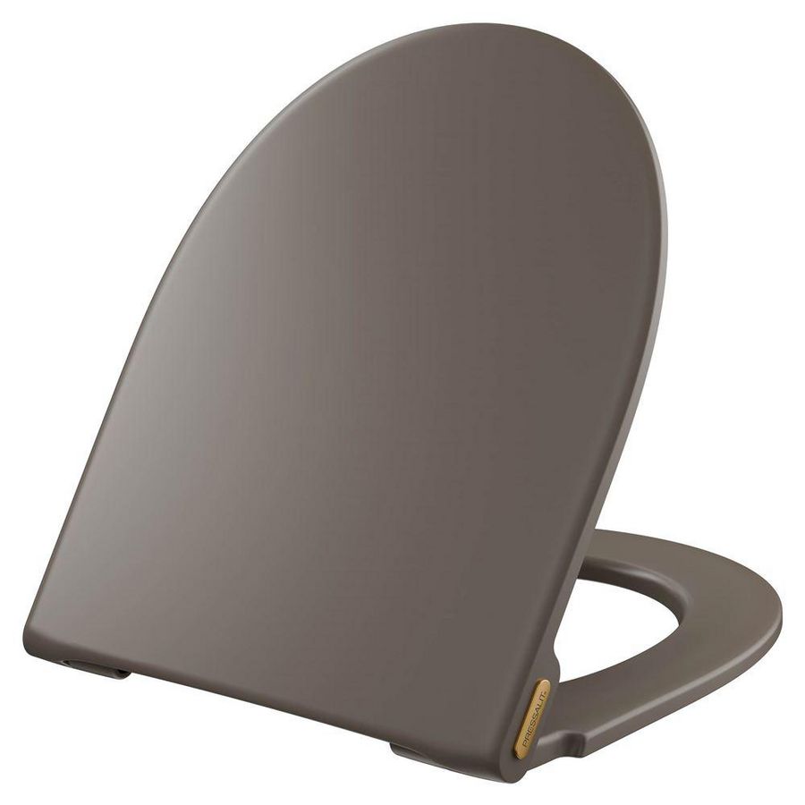 Closetzitting D300-softclose-mat taupe-LO-messing