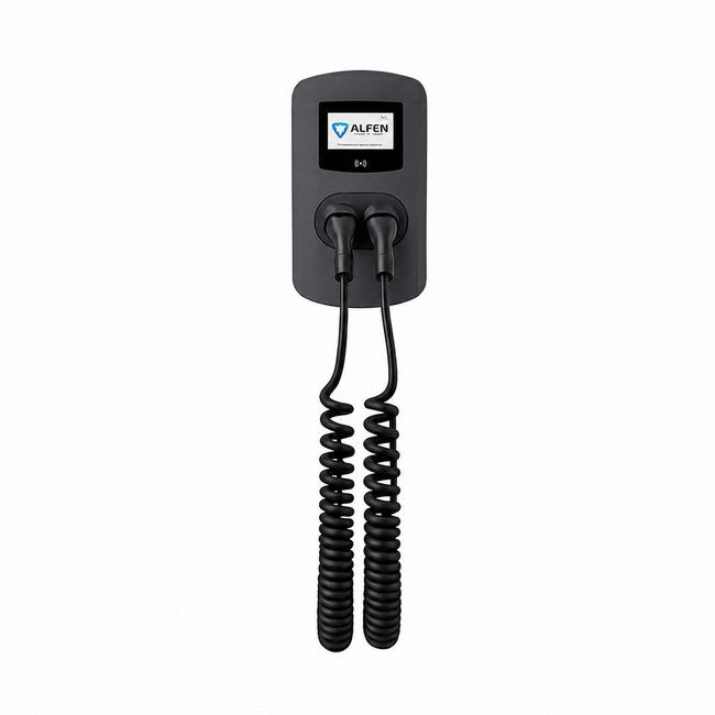 Alfen | Eve Double Plus | Grijs | 22kW | 1FC | LBA | SCN | Incl. 2 spiraalkabels